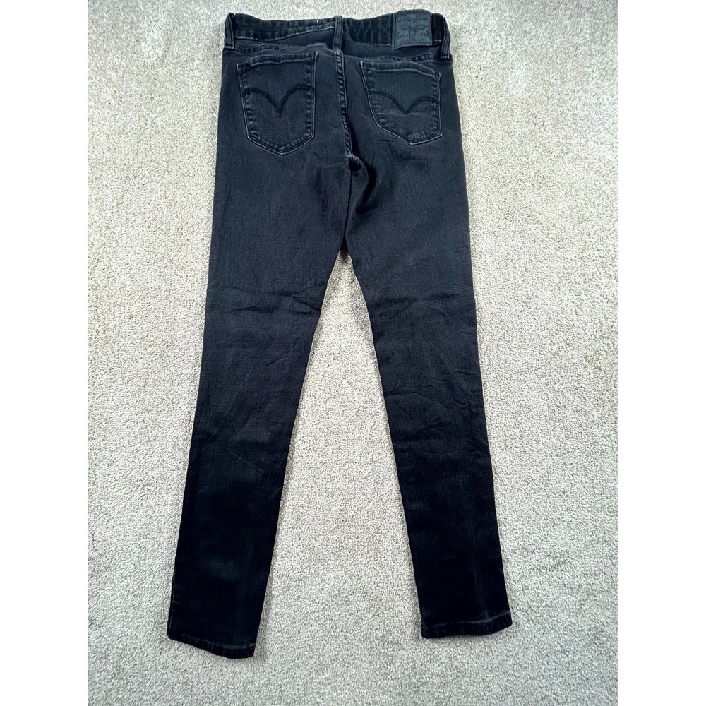 Levis 711 Skinny Jeans Womens 27 Black Denim Stretch Dark Wash Mid Rise Everyday
